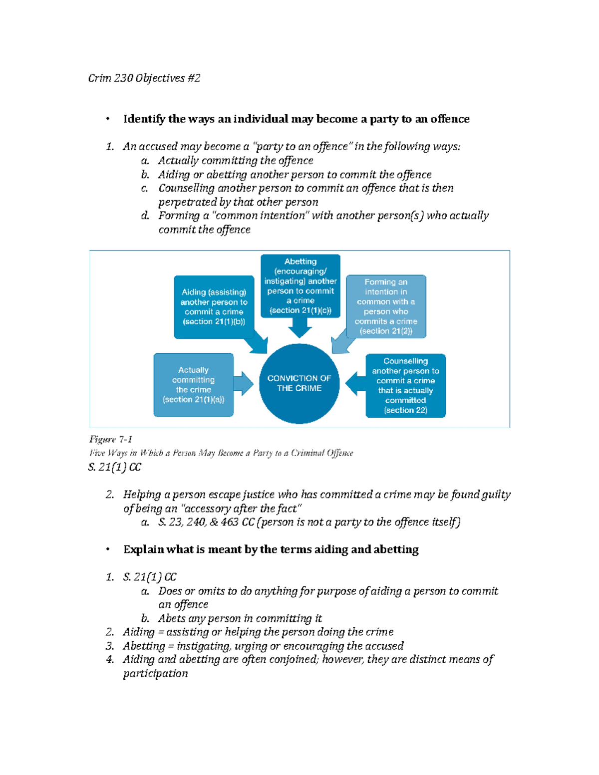 Crim 230 Objectives - Summary Criminal Law - Crim 230 Objectives ...