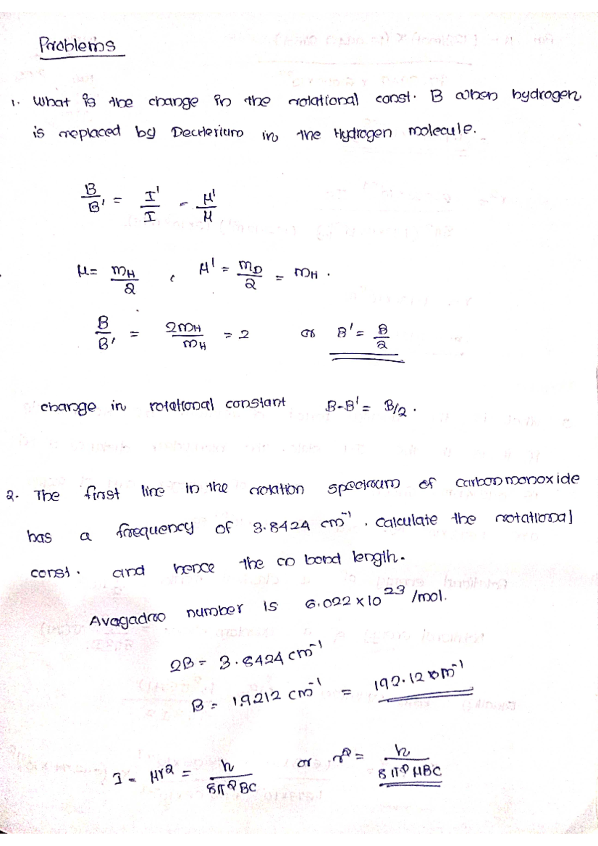 Problems- Spectroscopy - Physics - Studocu