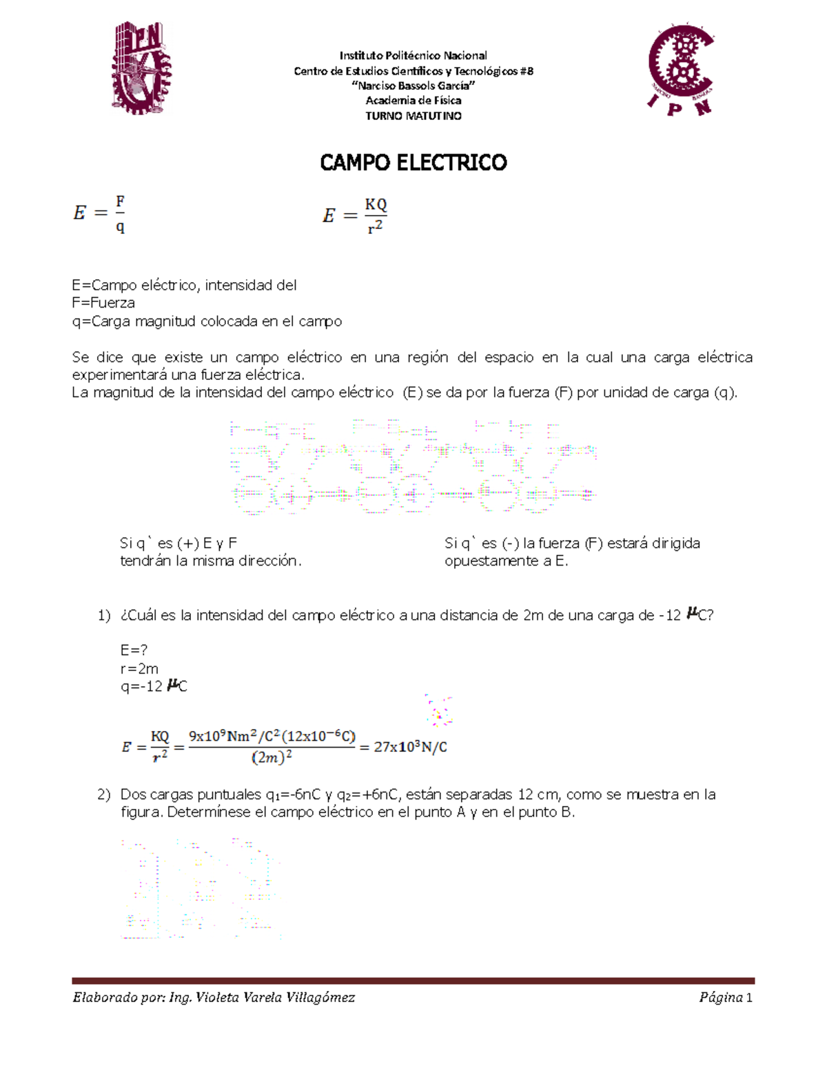 Problemas LEY Coulomb Y Campo Electrico - Centro De Estudios ...