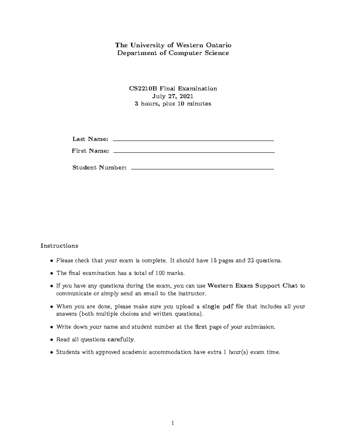 2210Final - Cs2210 - The University Of Western Ontario Department Of ...