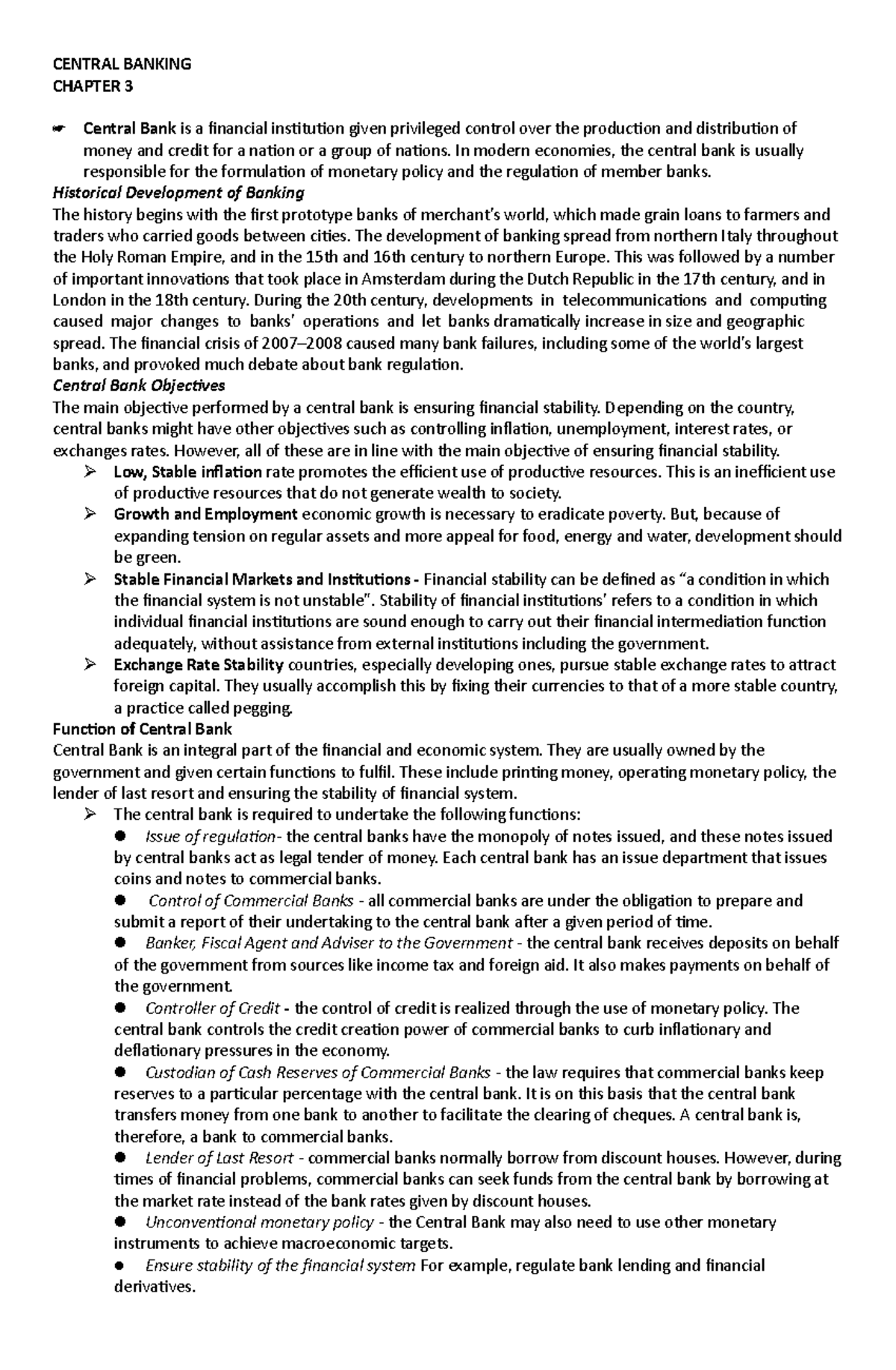 Chapter 3 - Bank regulation refers to the written rules that define ...