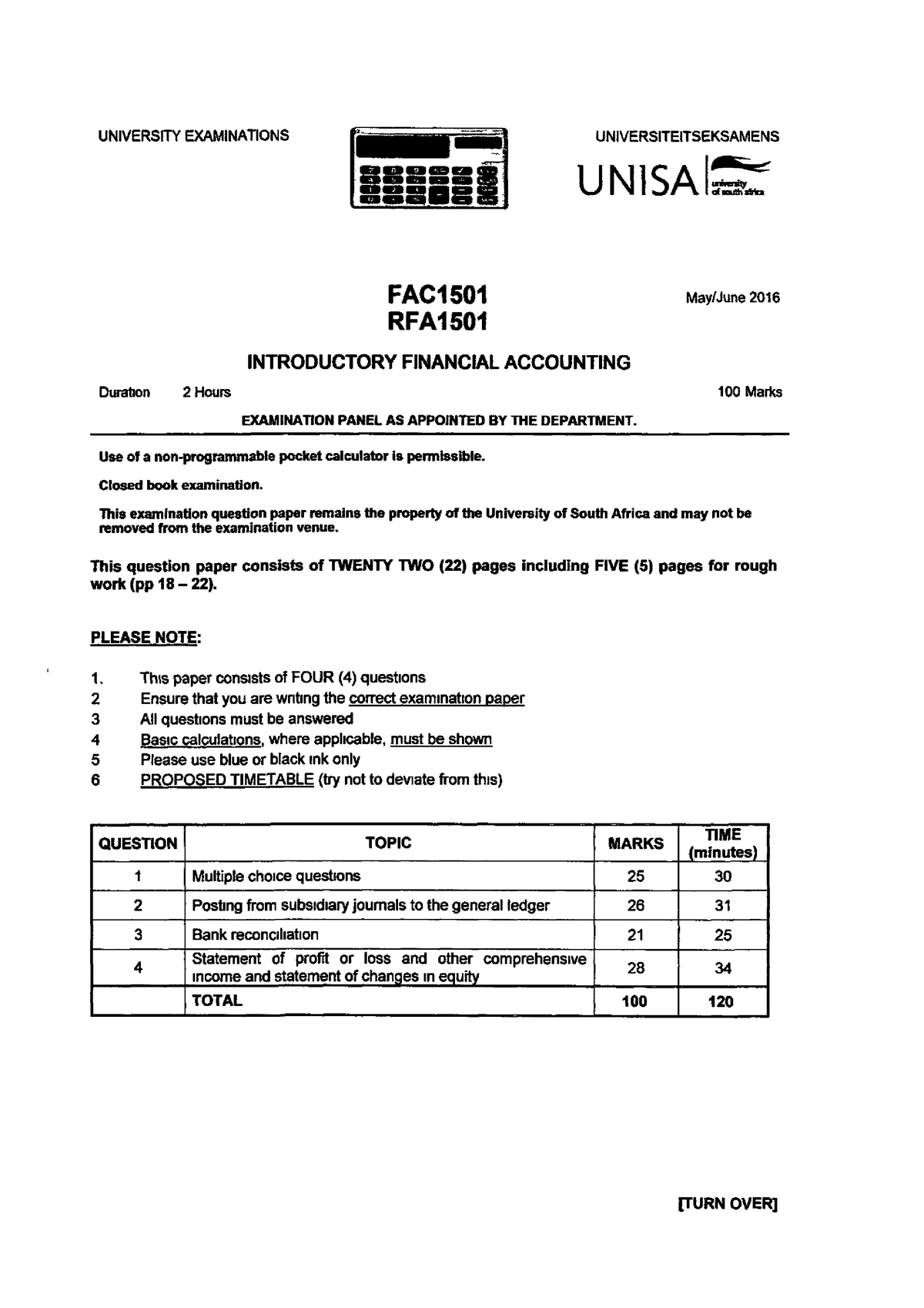 FAC1501 2016 6 E 1 - Tutorial Letters And Assignments - 98806 - Studocu