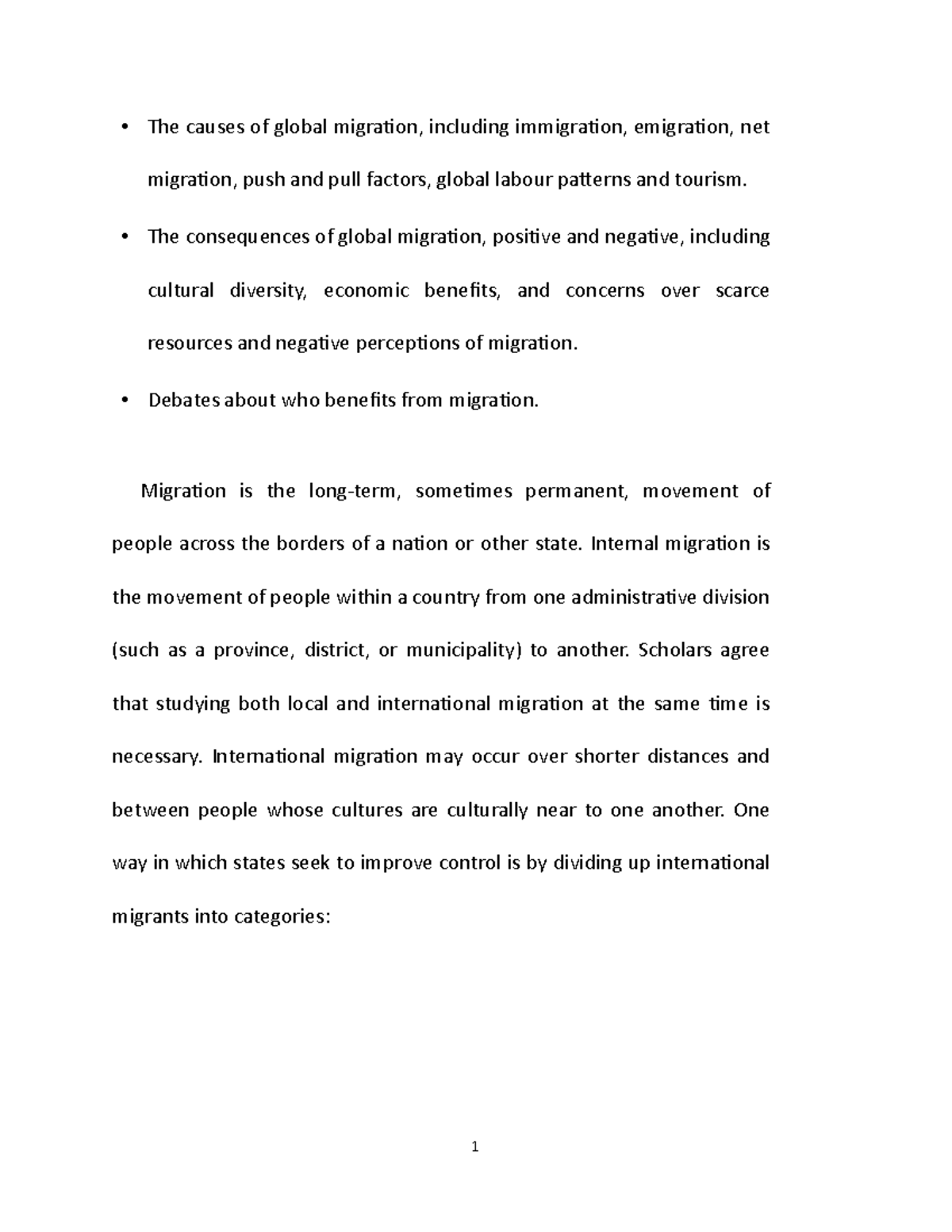 Globalisation-and-migration - The causes of global migration, including ...