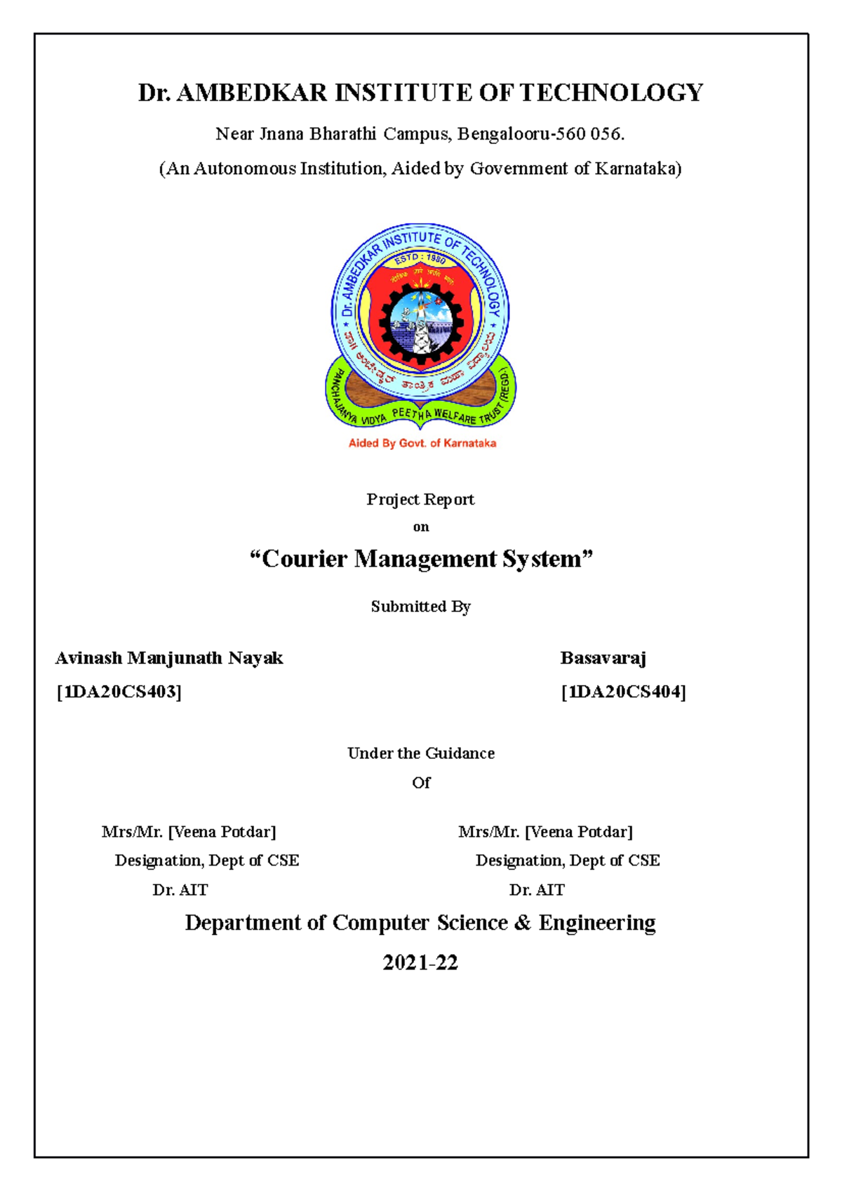 DBMS-report - data base management system laboratery mini project ...