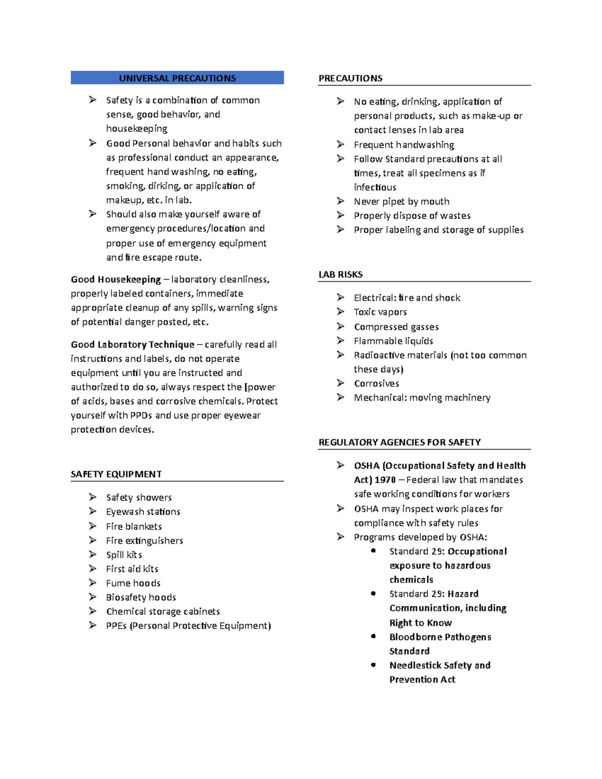 Universal Precautions In The Laboratory - Universal Precautions Safety 