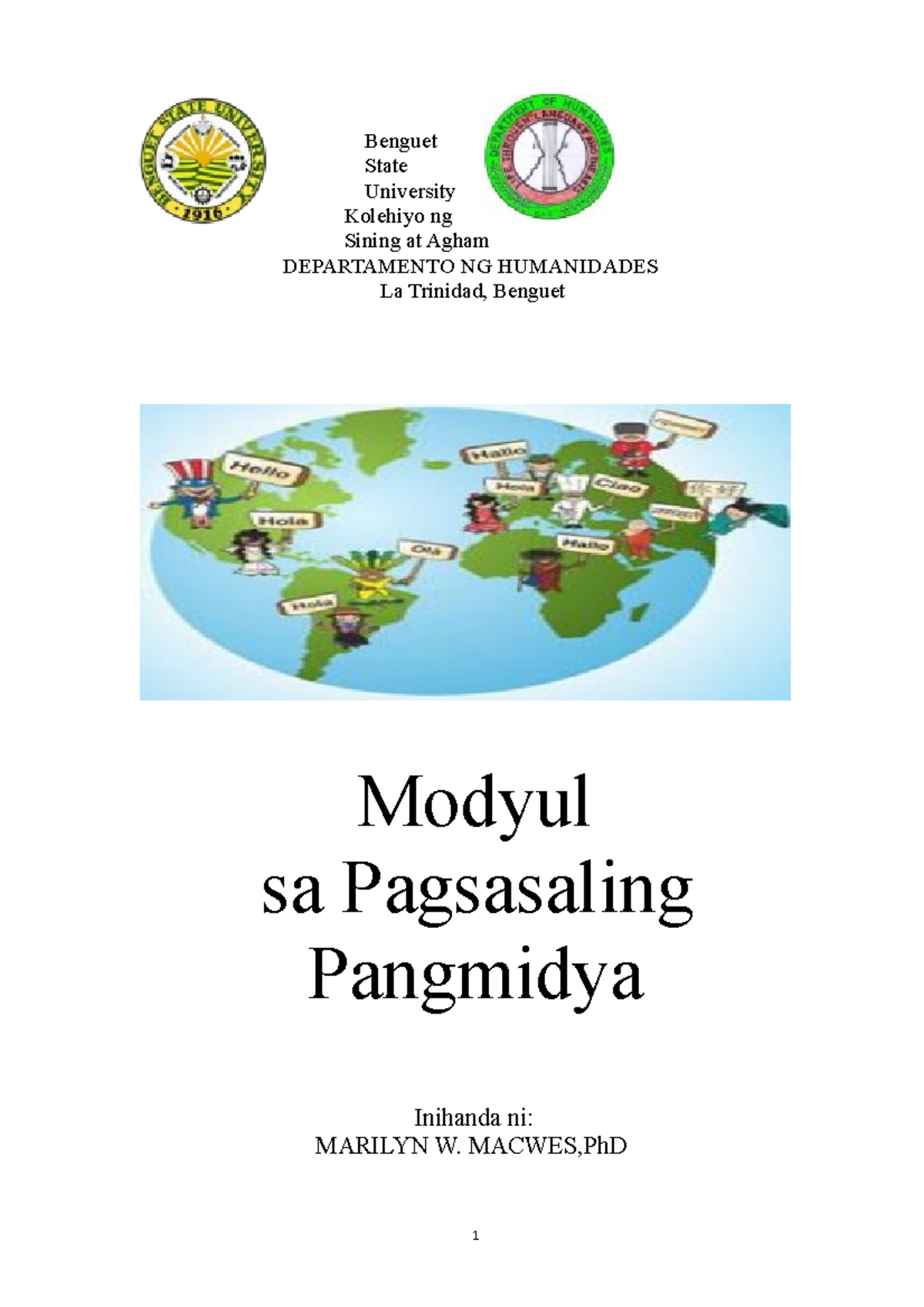 2023 Modyul 1A- Pagsasaling Pangmidya - Benguet State University ...