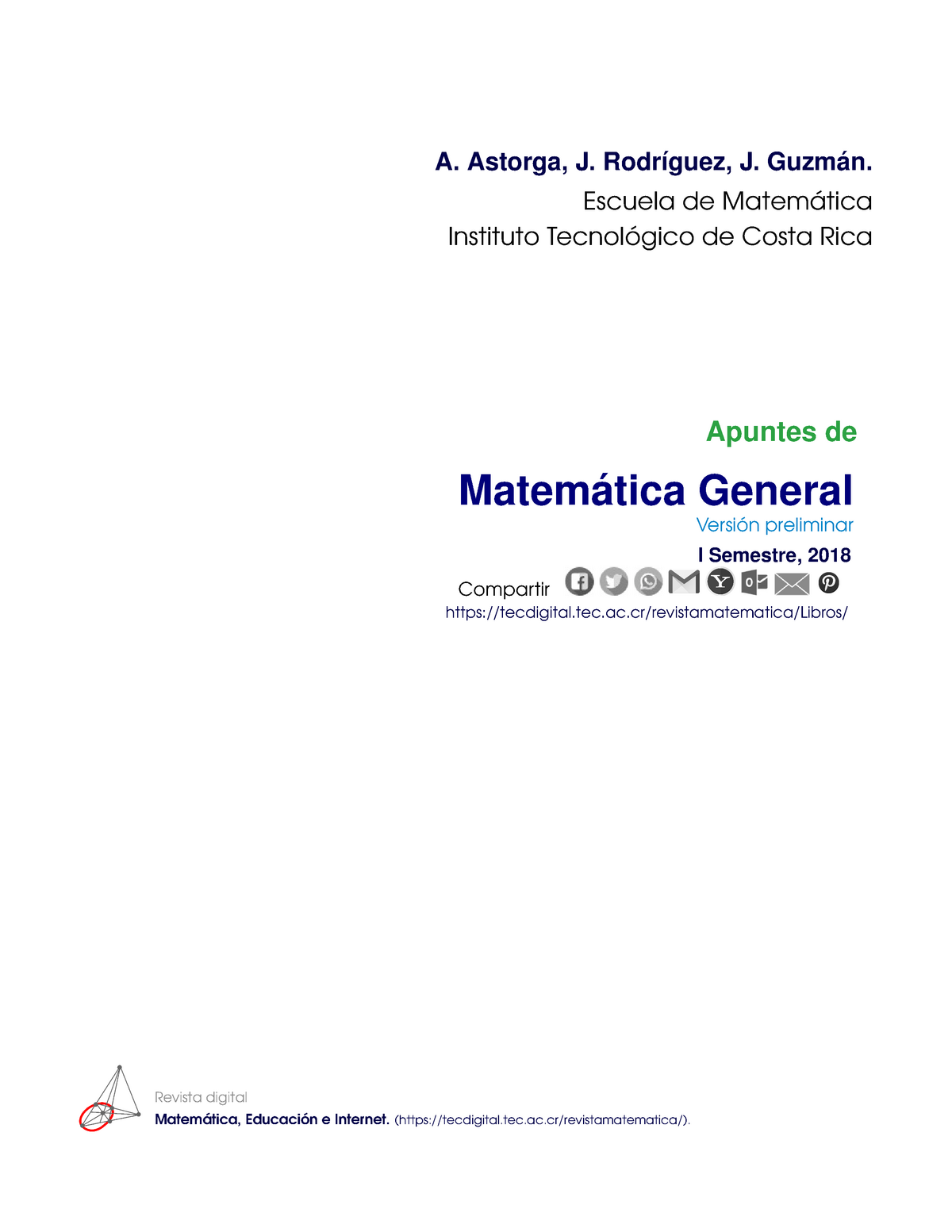 Apuntes De Matemática General - A. Astorga, J. J. Escuela De Instituto ...