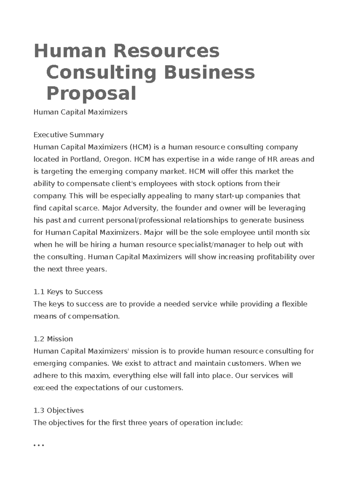 Consulting proposal template 33 - Human Resources Consulting Business ...