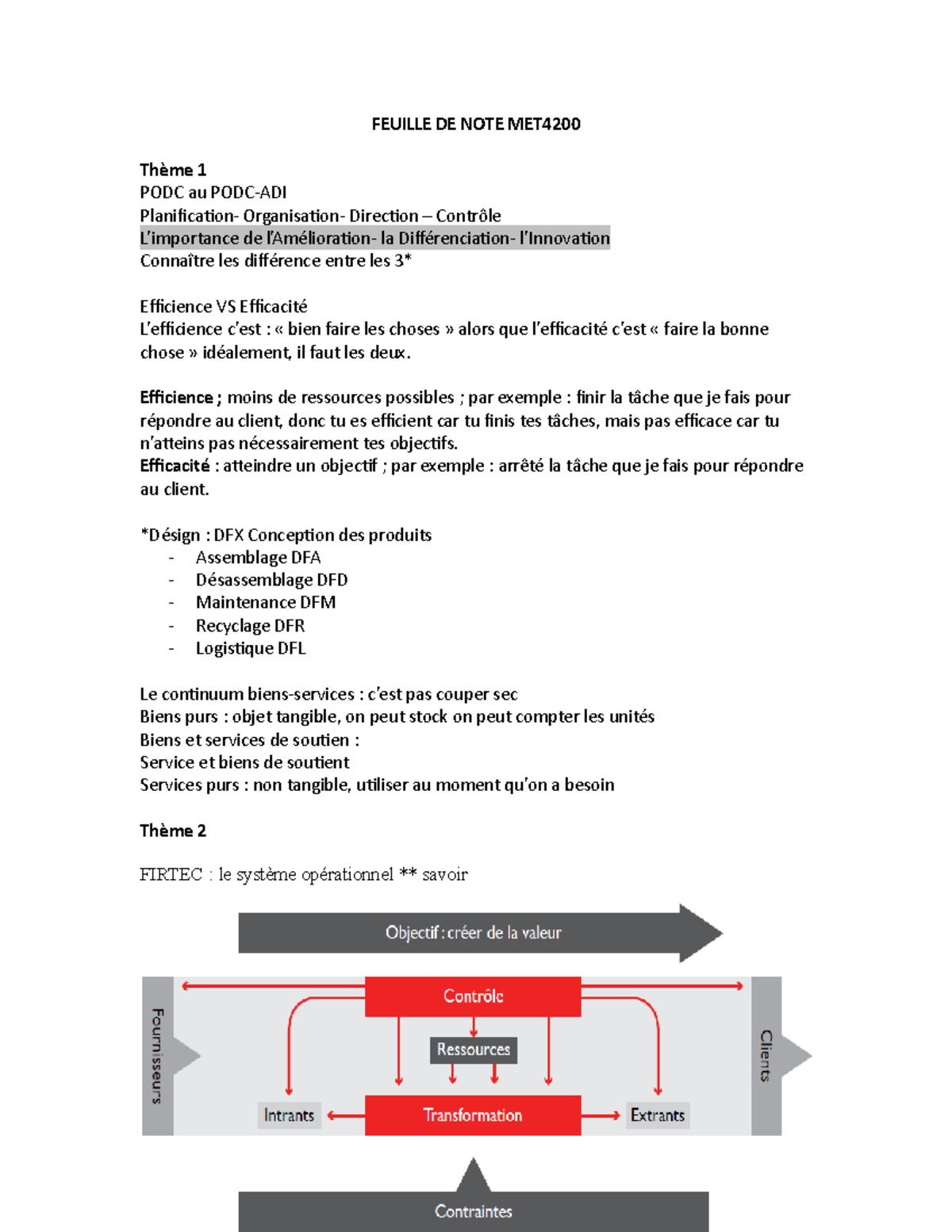 Feuille DE NOTE MET4200 - FEUILLE DE NOTE MET Thème 1 PODC au PODC-ADI ...