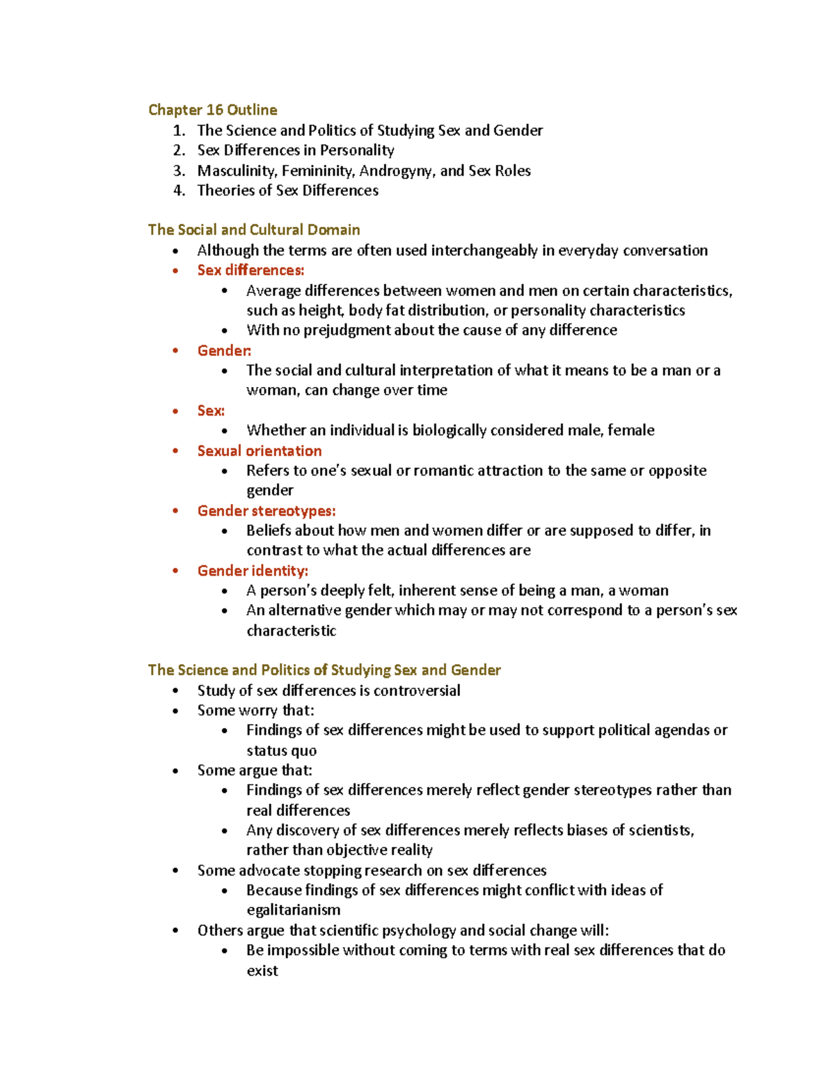 Ch 16 - Ch 16 Textbook Summary - Chapter 16 Outline 1. The Science And ...