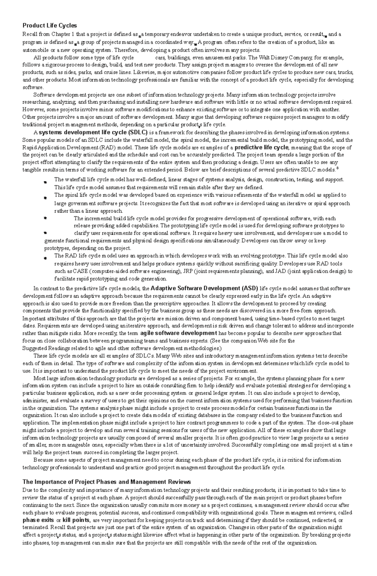 Product Life Cycles - Product Life Cycles Recall from Chapter 1 that a ...