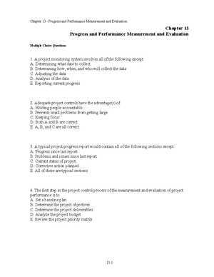 CH1 Testbank - Test Bank For Project Management Chapters - 1- Copyright ...