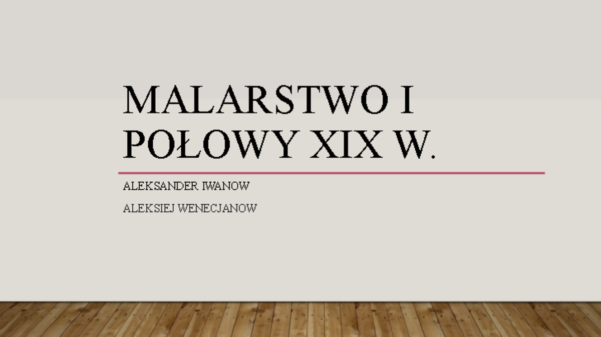 Kultura Rosji — Malarstwo I Połowa Xix Wieku - MALARSTWO I POŁOWY XIX W