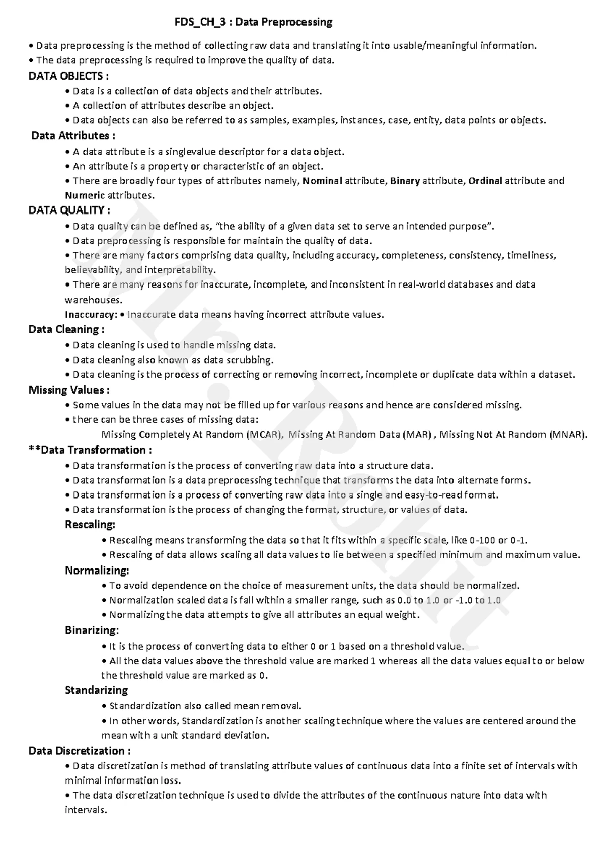 FDS CH1 - Notes - FDS CH 1 : Introduction to data science Data sciece ...