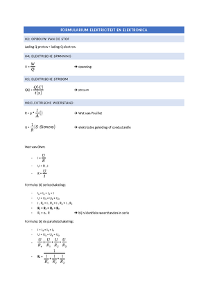 1 Gelijkstroom Theorie - 1. SPANNING + STROOM SPANNING EENHEID SYMBOOL ...