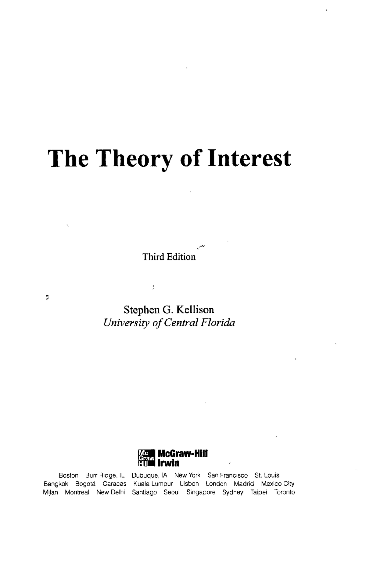 The Theory Of Interest Gbv - The Theory Of Interest Third Edition ...