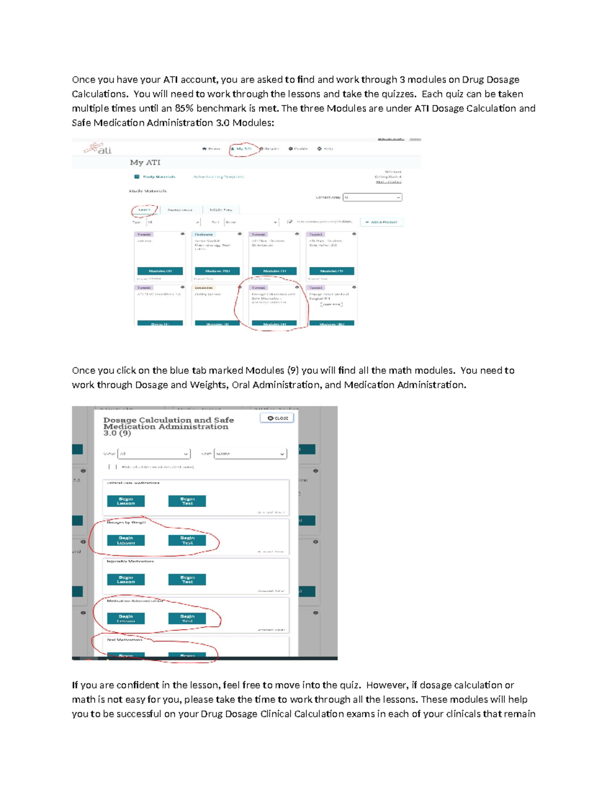 ATI Dosage Modules and how to find them Once you have your ATI