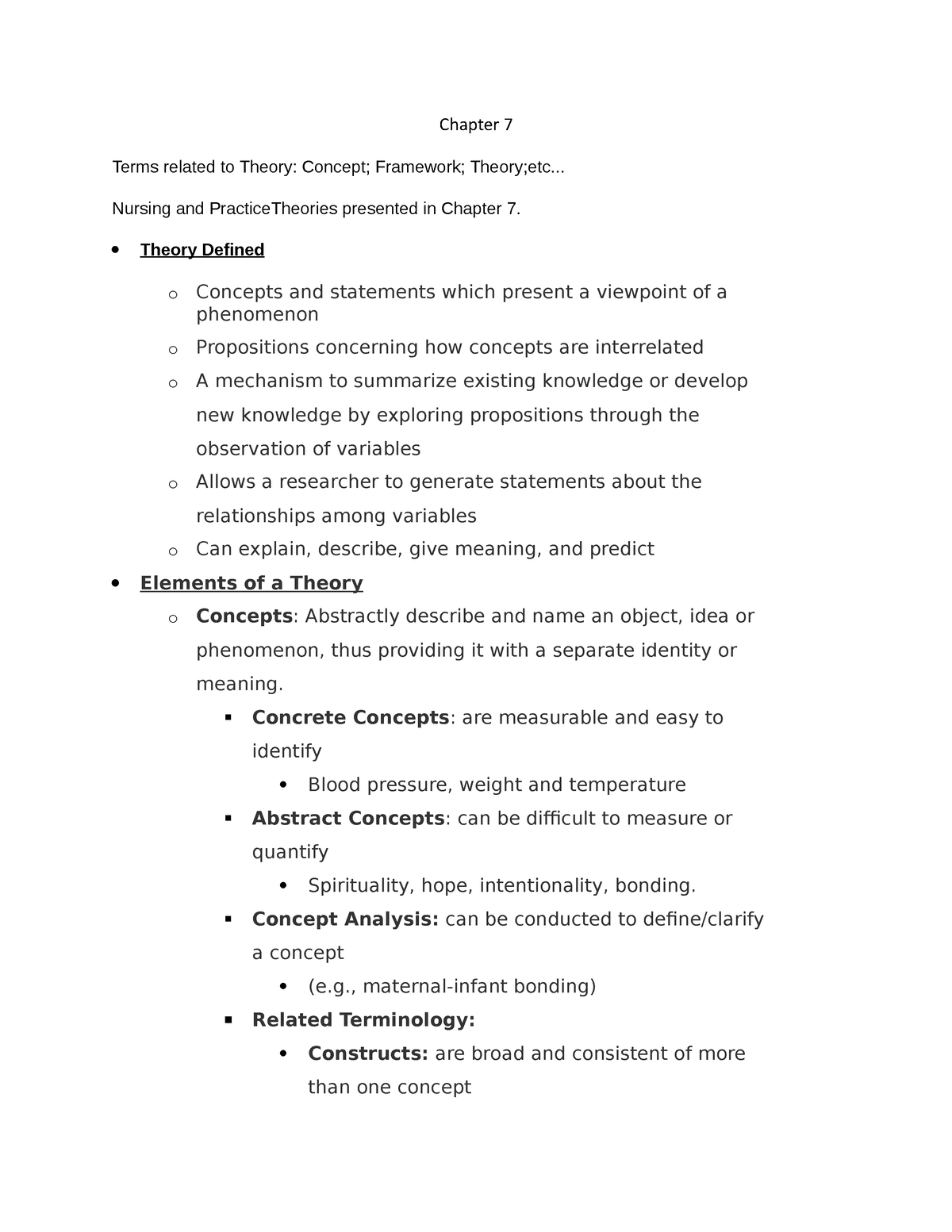 Theories and Framework Research Chapter 7 - Chapter 7 Terms related to ...