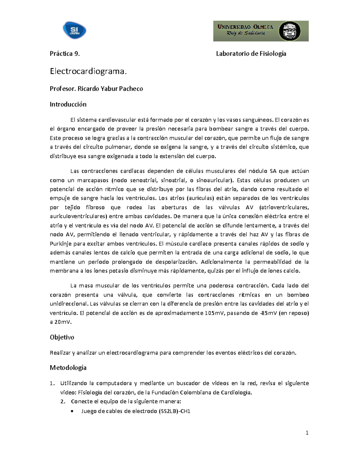 Práctica 9. Electrocardiograma - Pr·ctica 9. Laboratorio De FisiologÌa ...