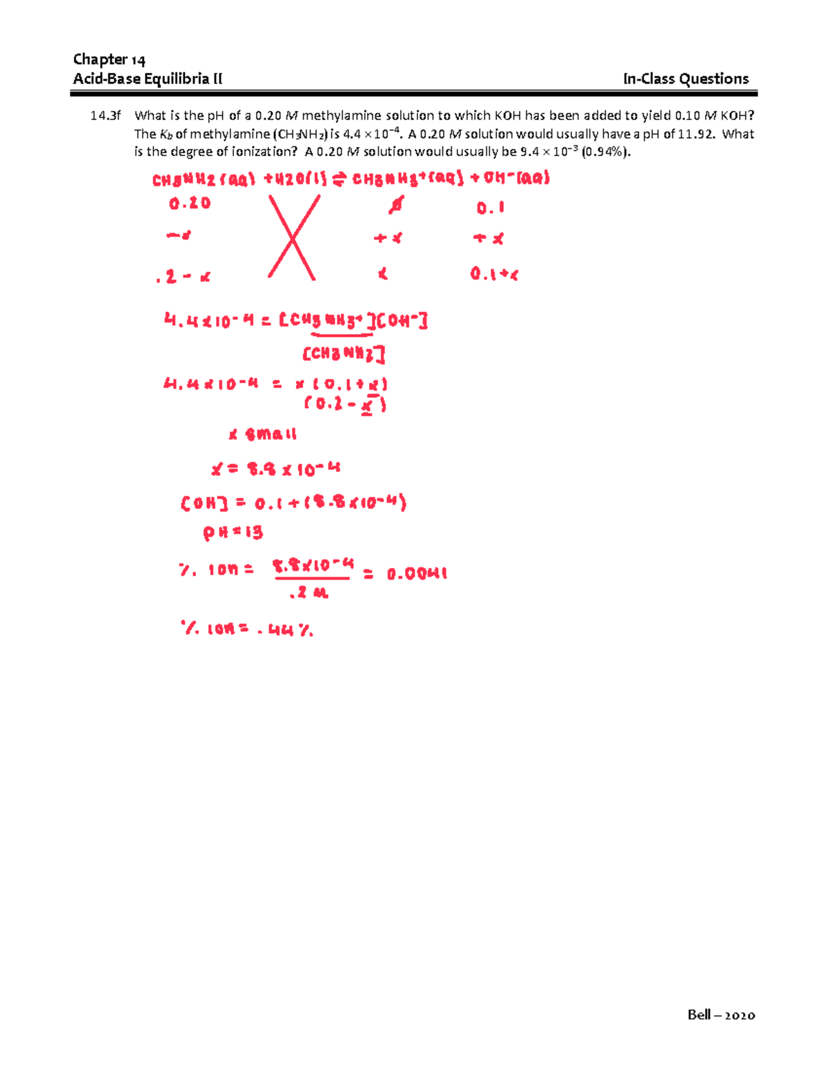 Acid - Base Equilibria - Acid Base Equilib problems for Pete Bell ...