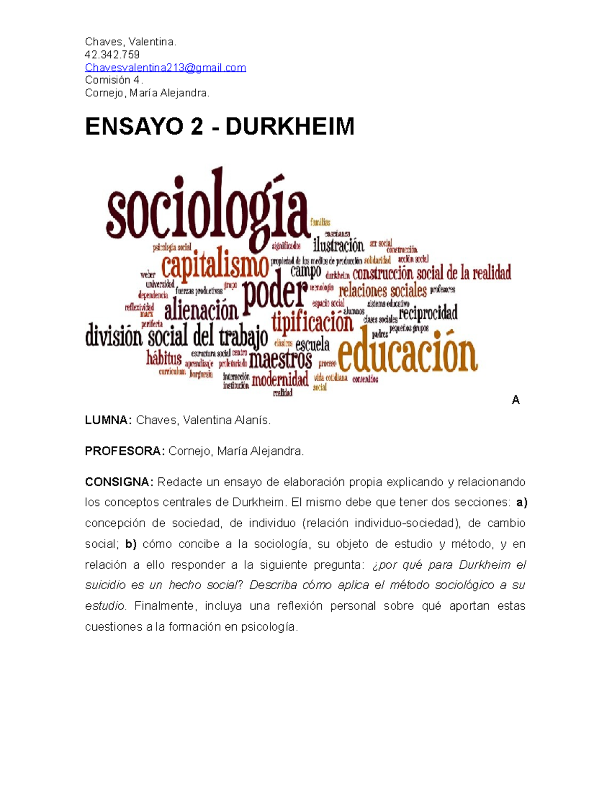 Ensayo 2 Sociologia 2021 Primer cuatrimestre Cursada con Julieta