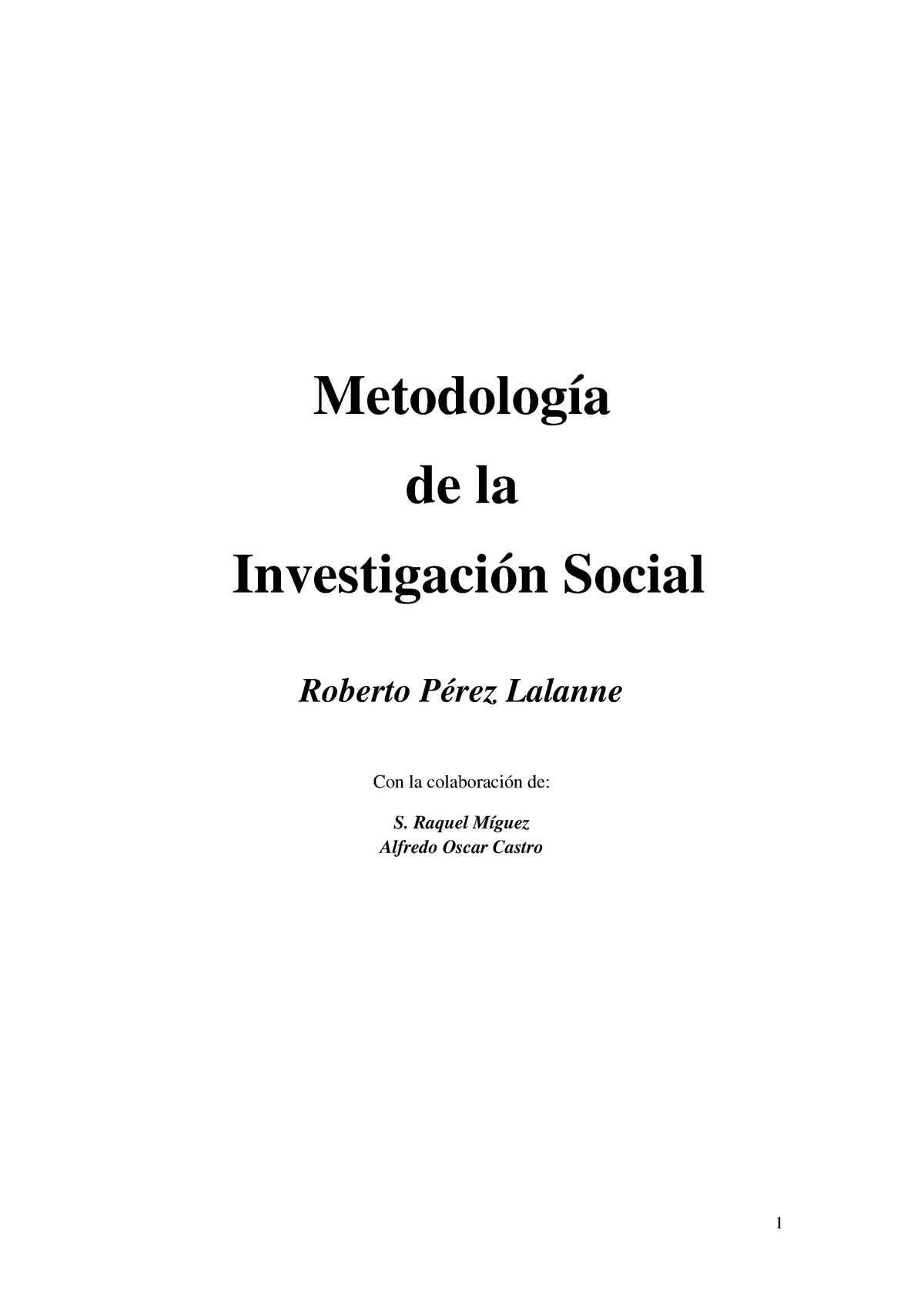 Libro Metodología De La Investigación Social I - Metodología De La ...