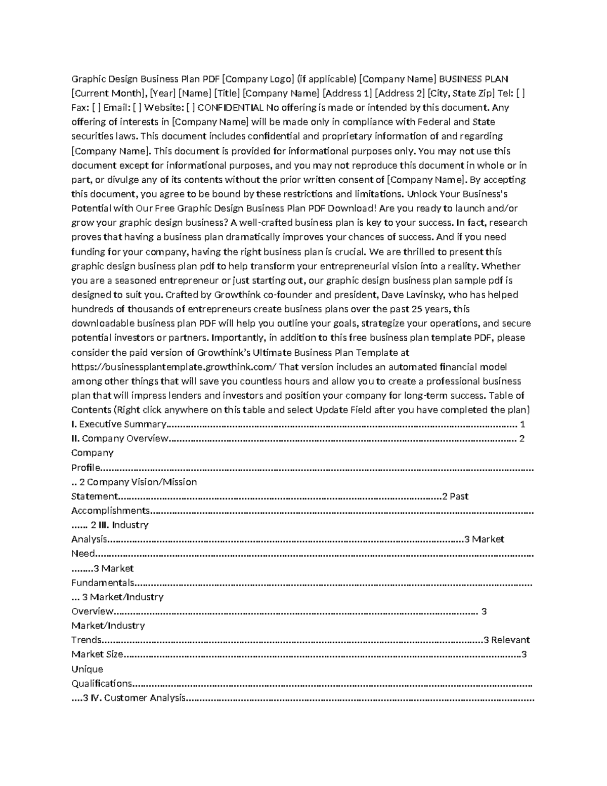 Graphic Design Business Plan first draft - Graphic Design Business Plan ...