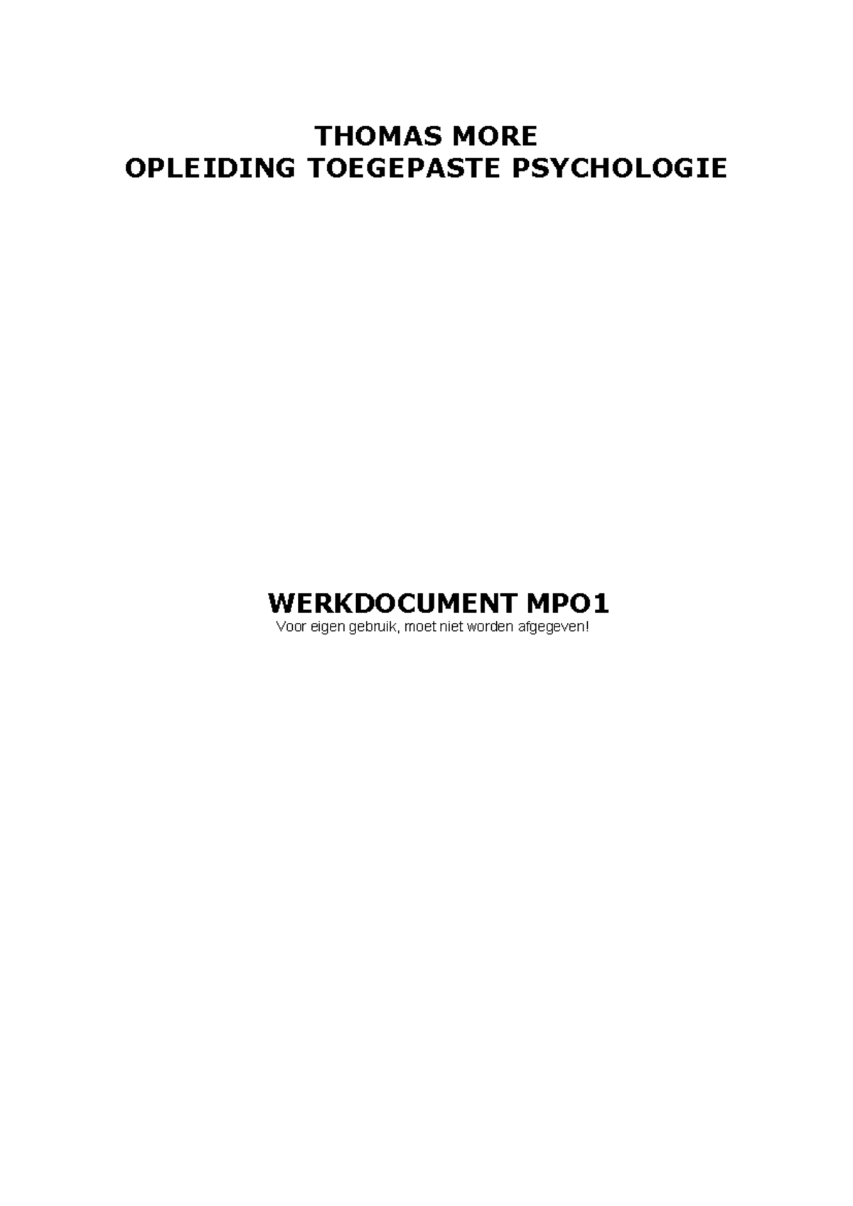 Werkdocument niet ingevuld - THOMAS MORE OPLEIDING TOEGEPASTE ...
