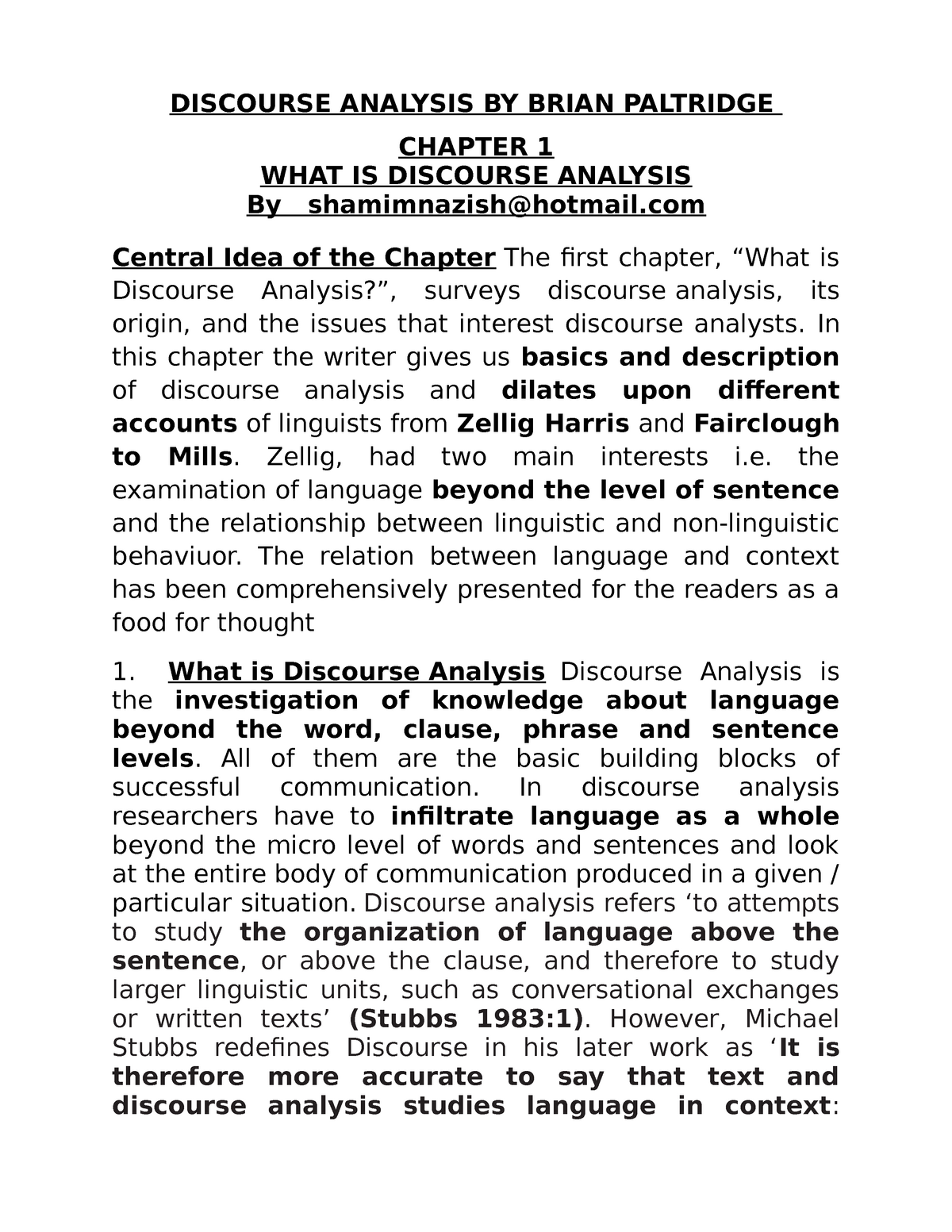 research paper discourse analysis