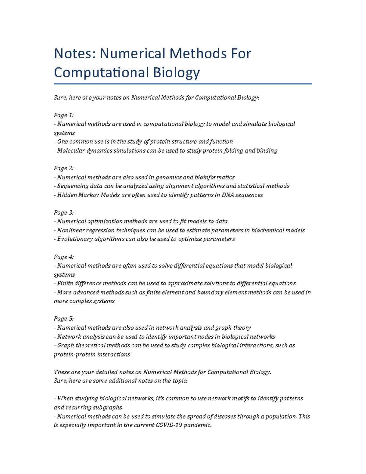 literature review on numerical methods