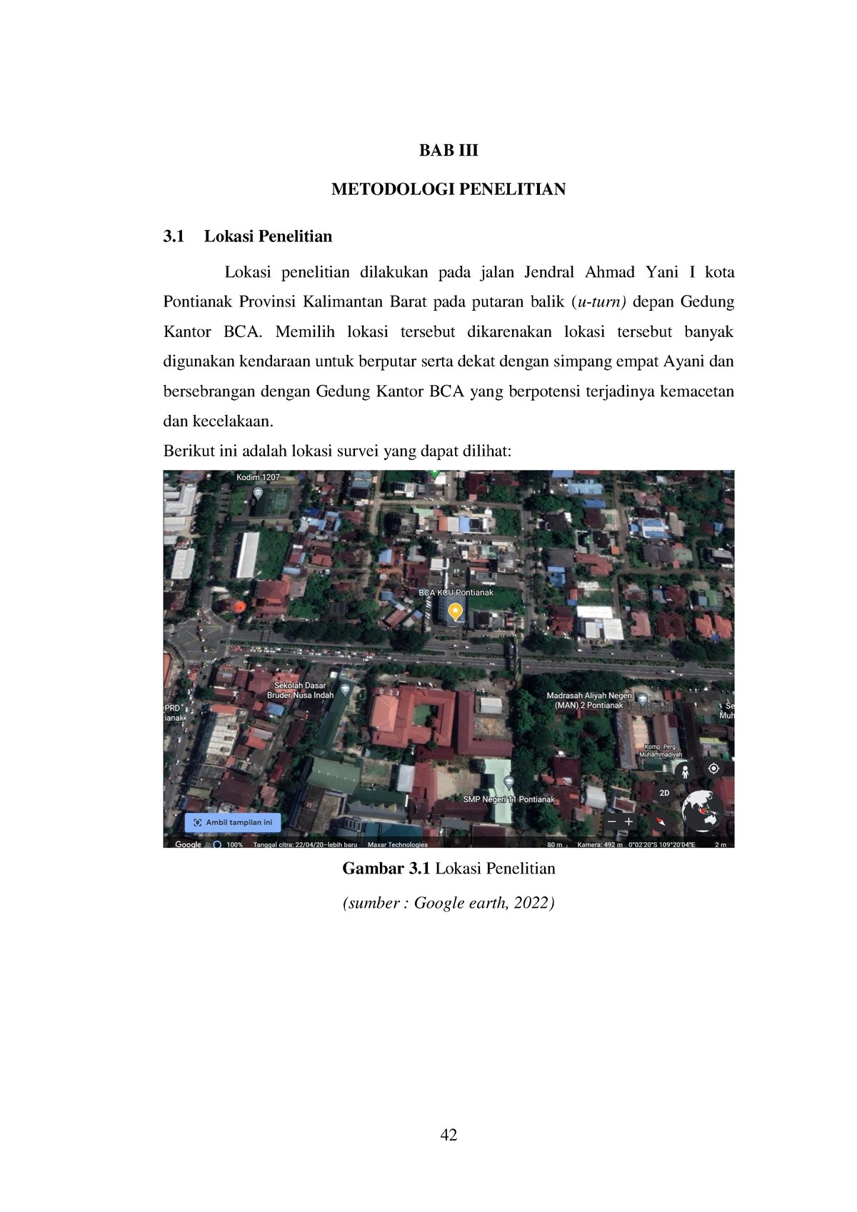 BAB 4 Proposal Tugas Akhir - 42 BAB III METODOLOGI PENELITIAN 3 Lokasi ...