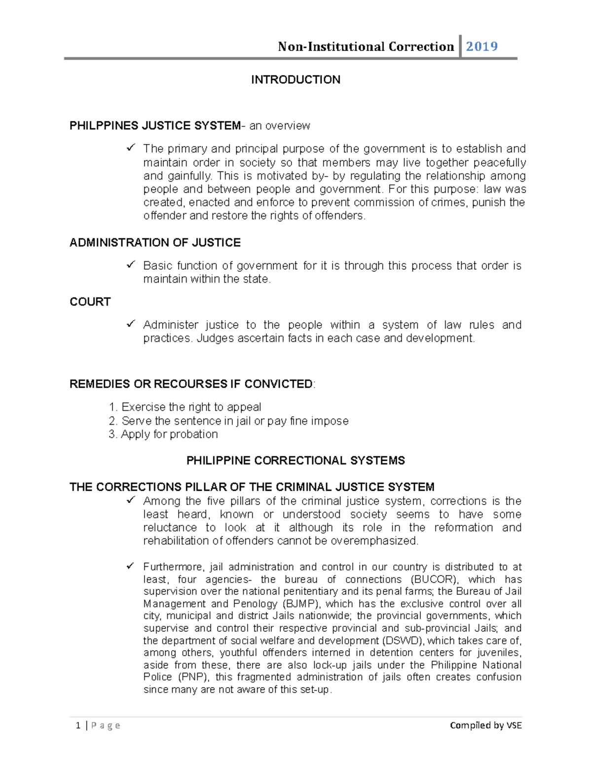 Probation-notes - Learn more - INTRODUCTION PHILPPINES JUSTICE SYSTEM ...