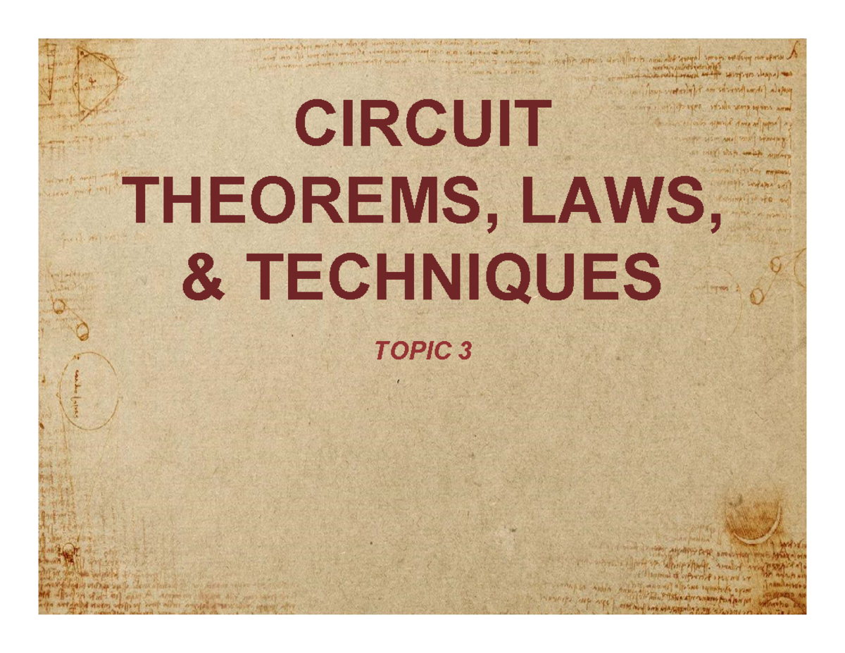 KVL KCL Nodal and Mesh Analysis - CIRCUIT THEOREMS, LAWS, & TECHNIQUES ...