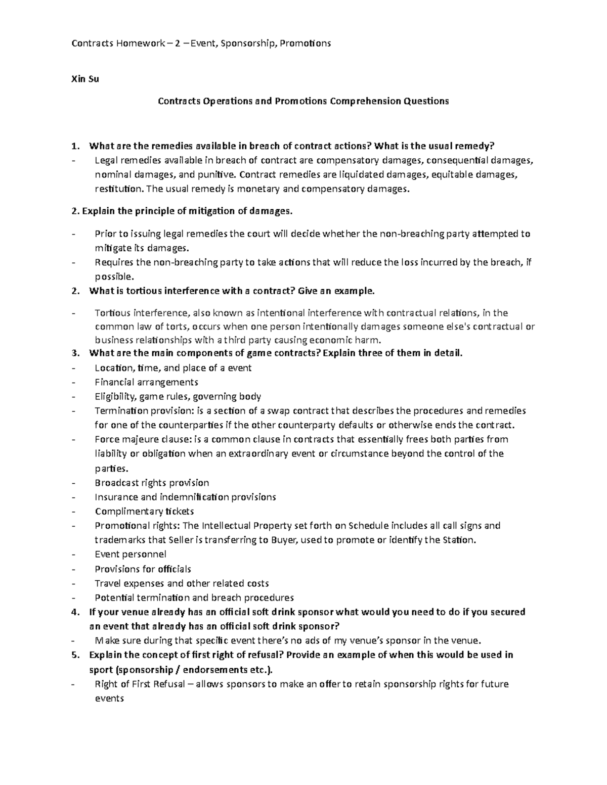 homework contract for middle school students