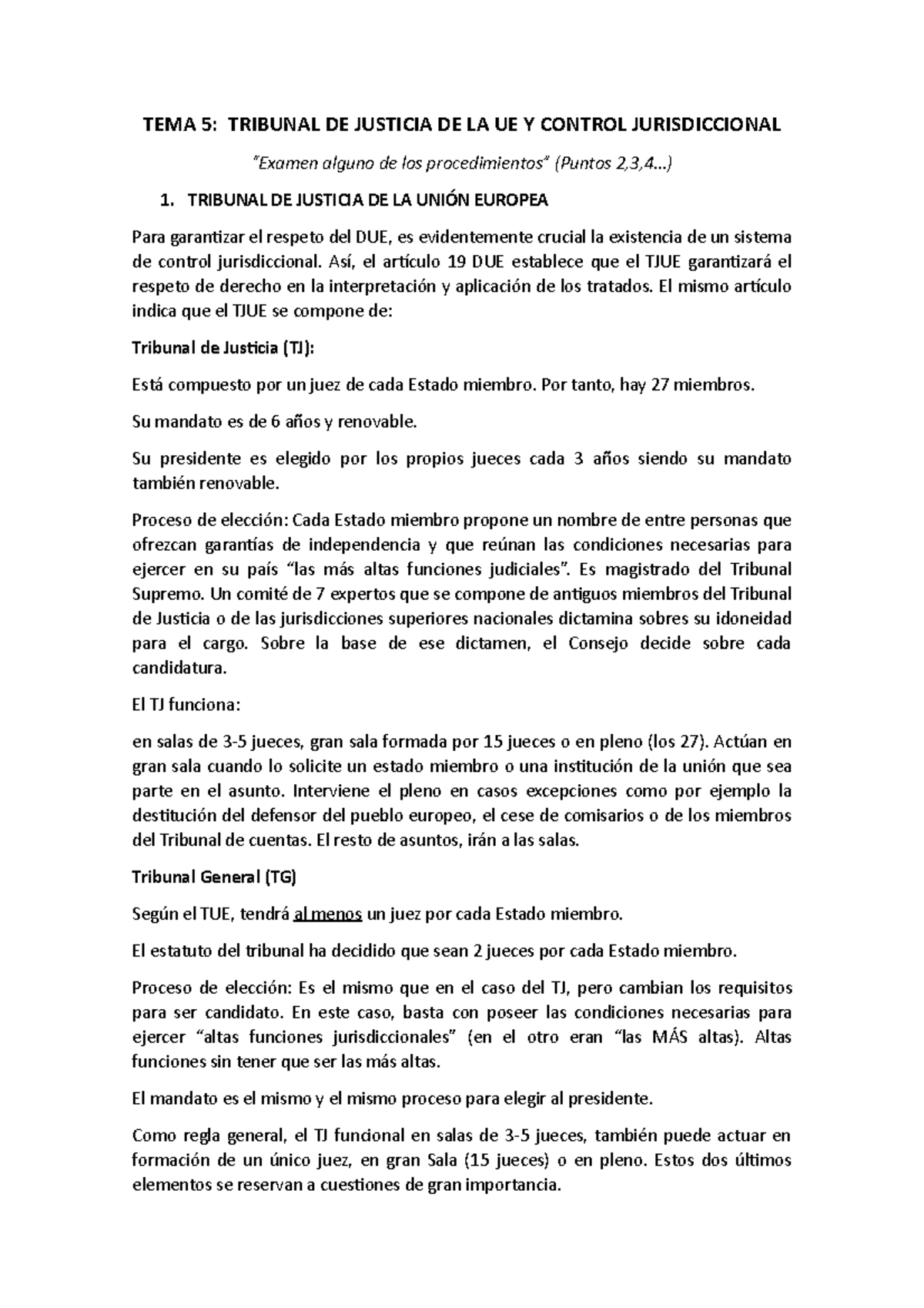 TEMA 5 - Apuntes del tema 5 de Derecho de la Unión Europea - TEMA 5 ...