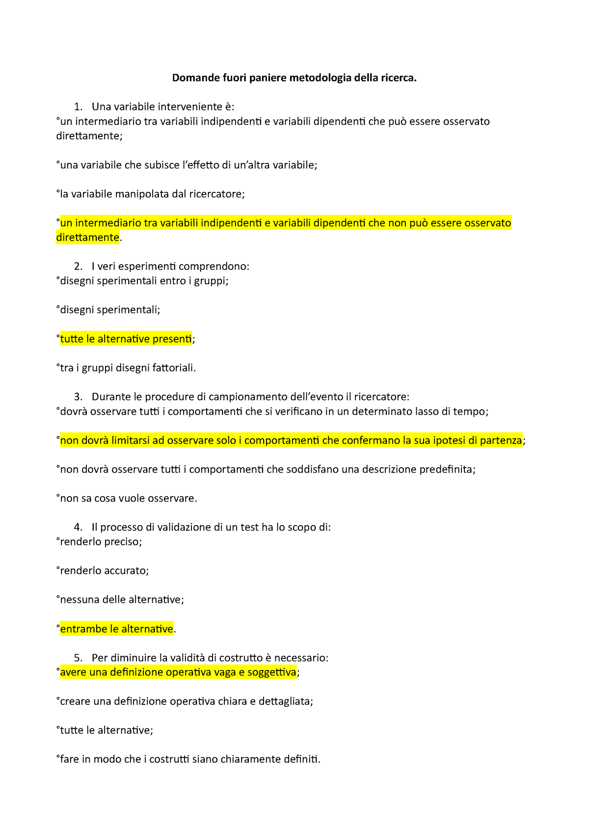 Domande Fuori Paniere Metodologia Della Ricerca - Una Variabile ...