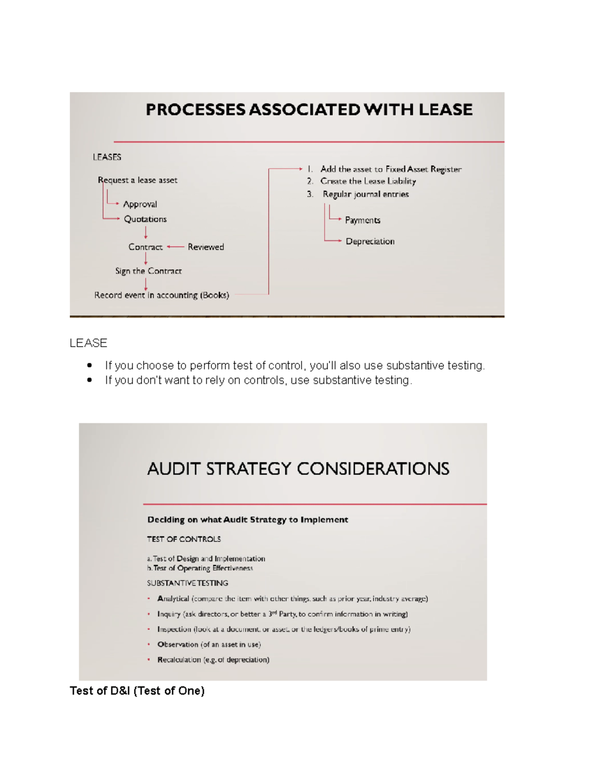 Lease - LEASE If you choose to perform test of control, you’ll also use ...