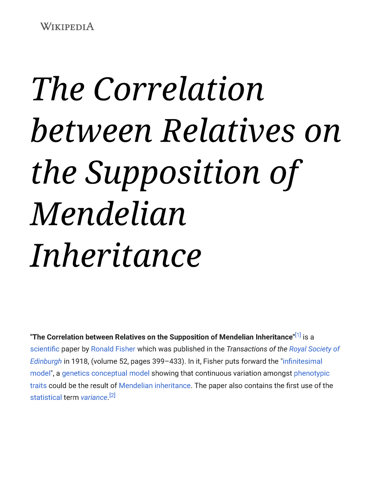 the-correlation-between-relatives-on-the-supposition-of-mendelian