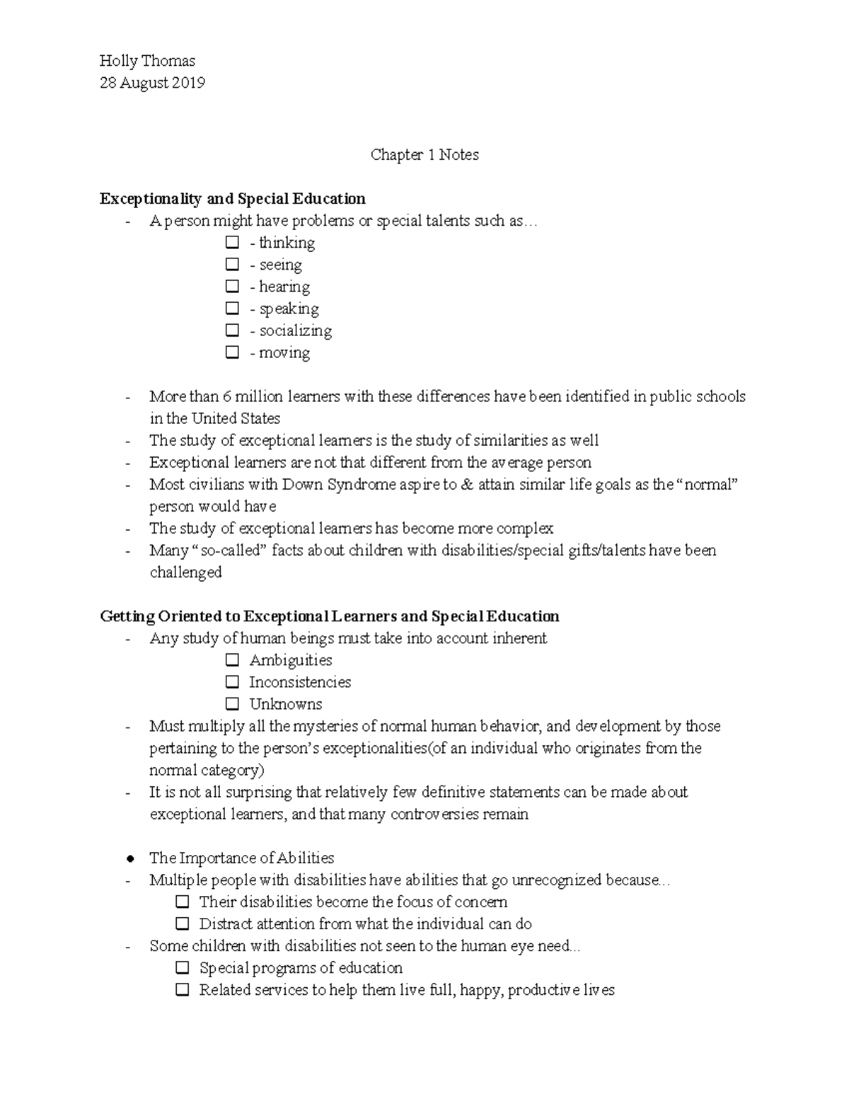 Cognitive Devel Standards Chapter 1 Notes - 28 August 2019 Chapter 1 ...