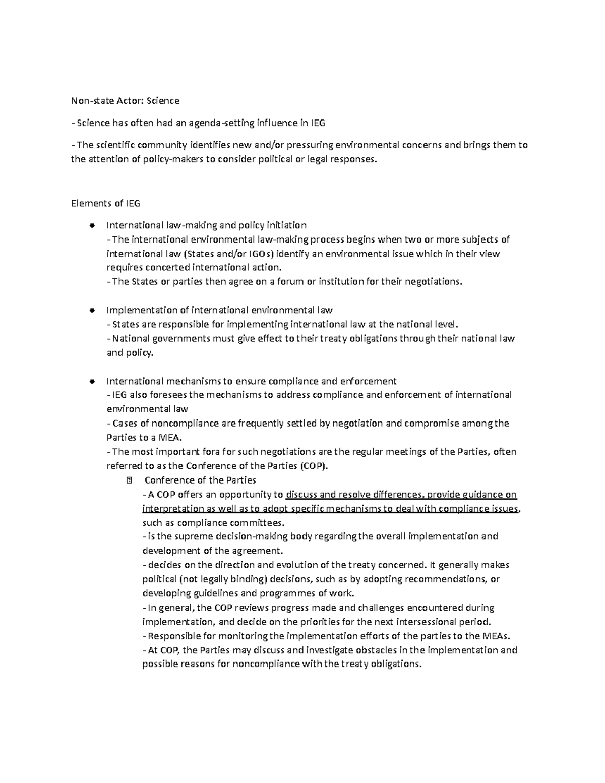 International Environmental Governance - Non-state Actor: Science ...