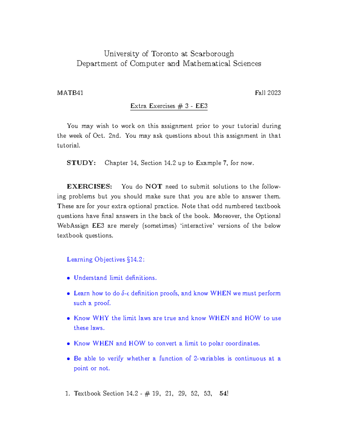 Extra+Exercises+%28EE3%29 - University of Toronto at Scarborough ...