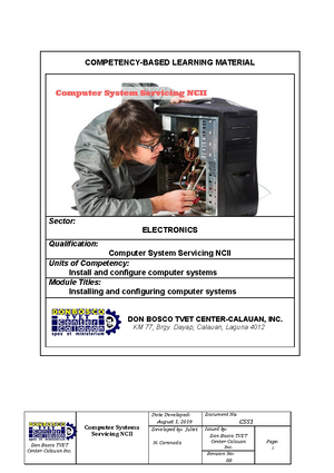 Lesson 1 Computer - .............. - LESSON 1 Computer: A History of ...