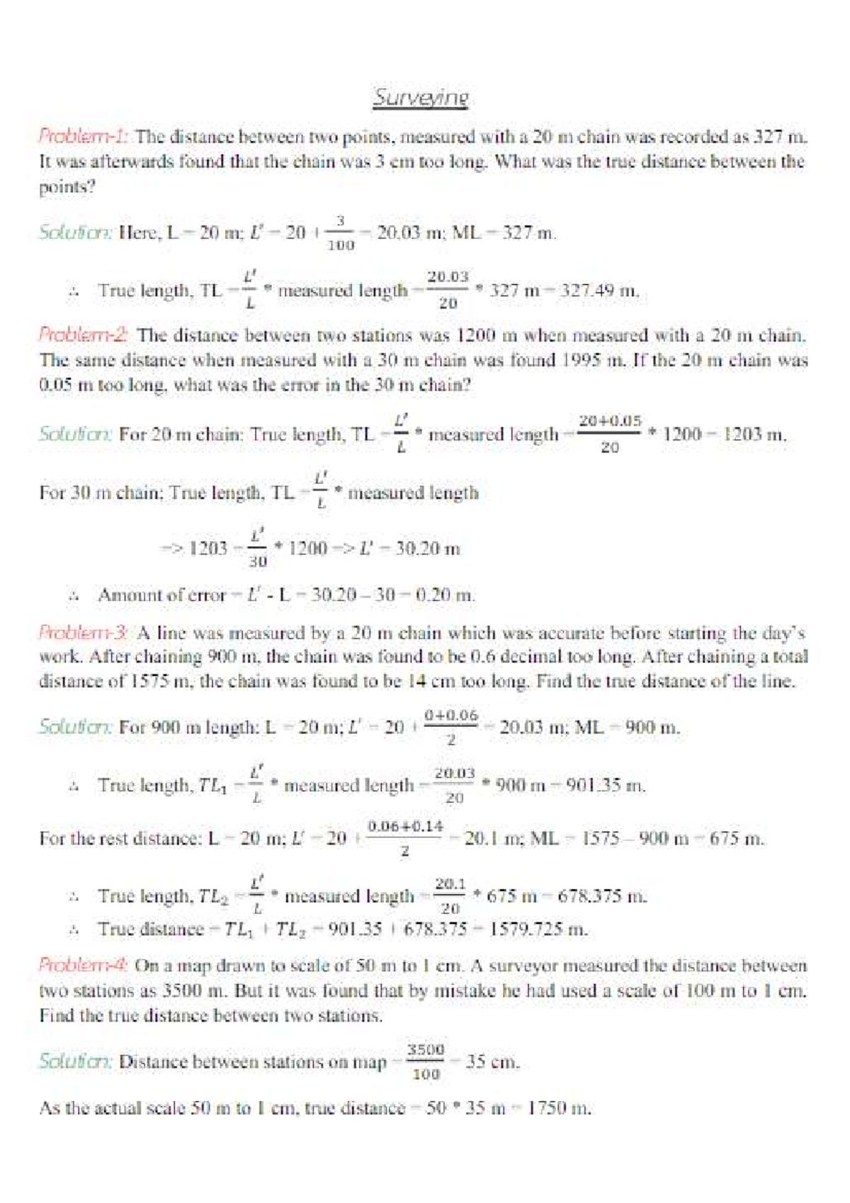 Surveying (Problem Solution) PDF Sea Level Metrology - Surveying The ...