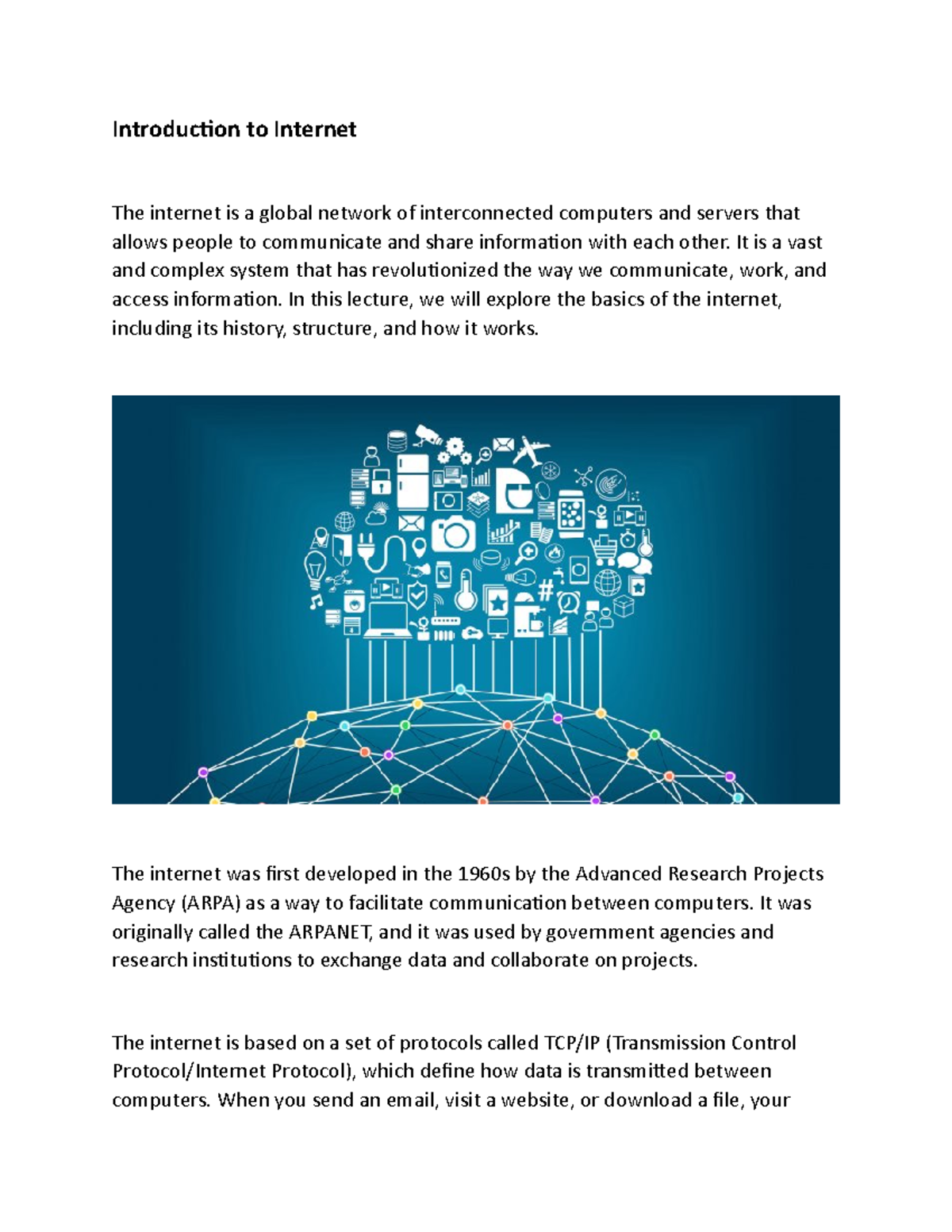 essay about internet introduction