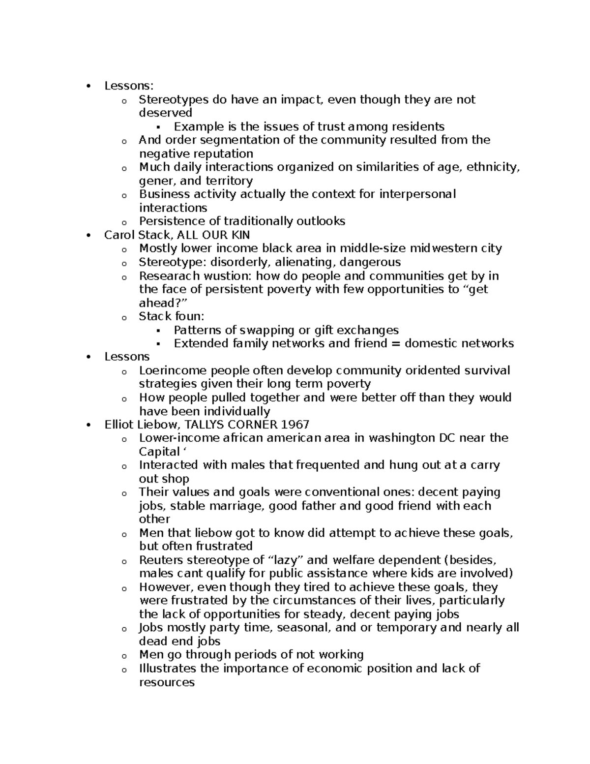 Soc 351 6 - class notes - Lessons: o Stereotypes do have an impact ...