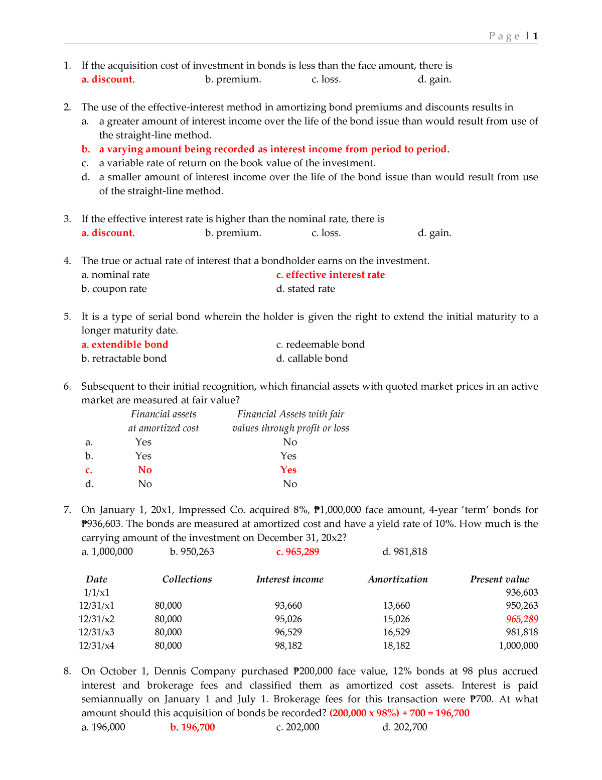 Intermediate Accounting Final Quiz - If the acquisition cost of ...