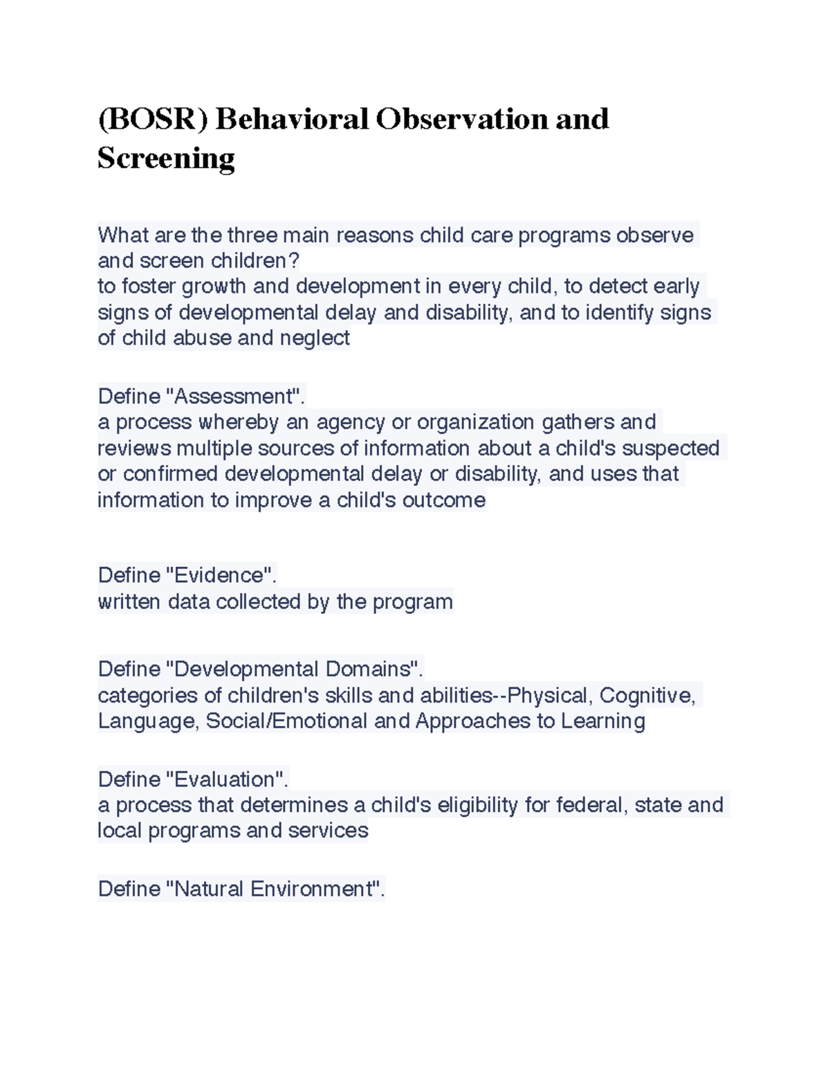  bosr behavioral observation and screening bosr behavioral