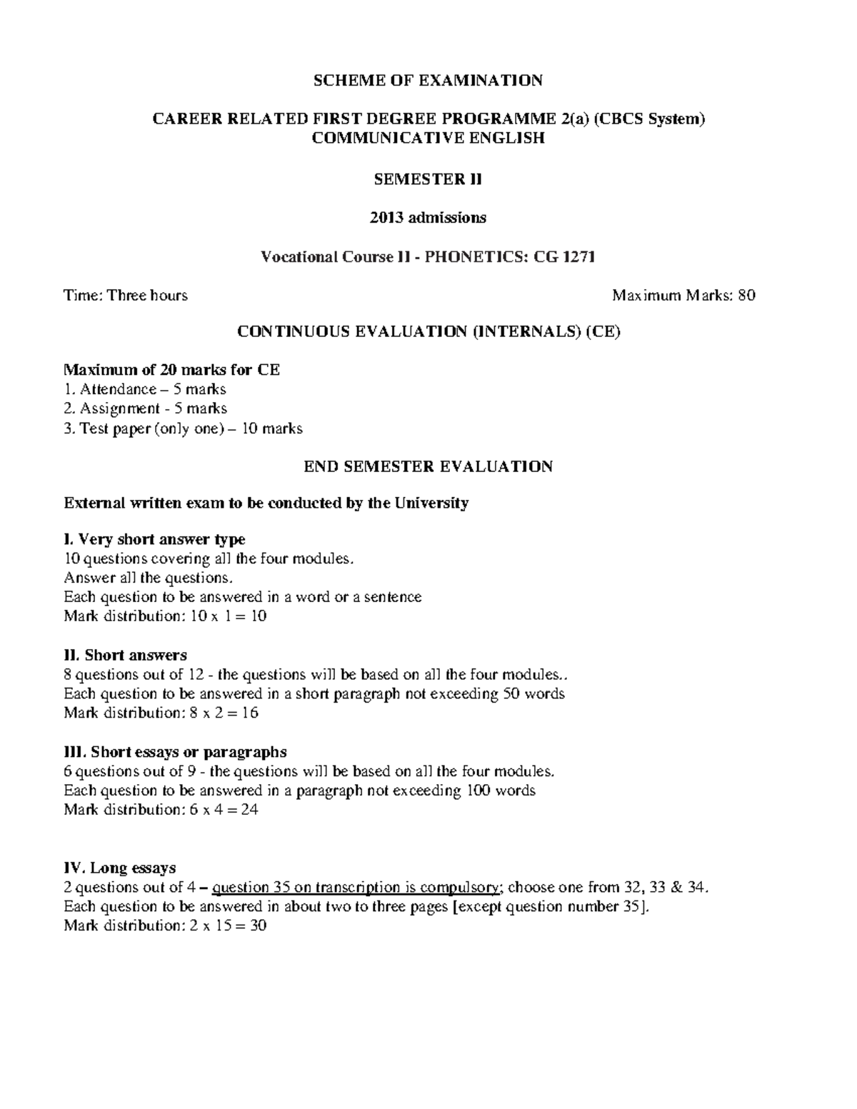Model Question Paper S2 cbcss communi eng phonetics - SCHEME OF ...