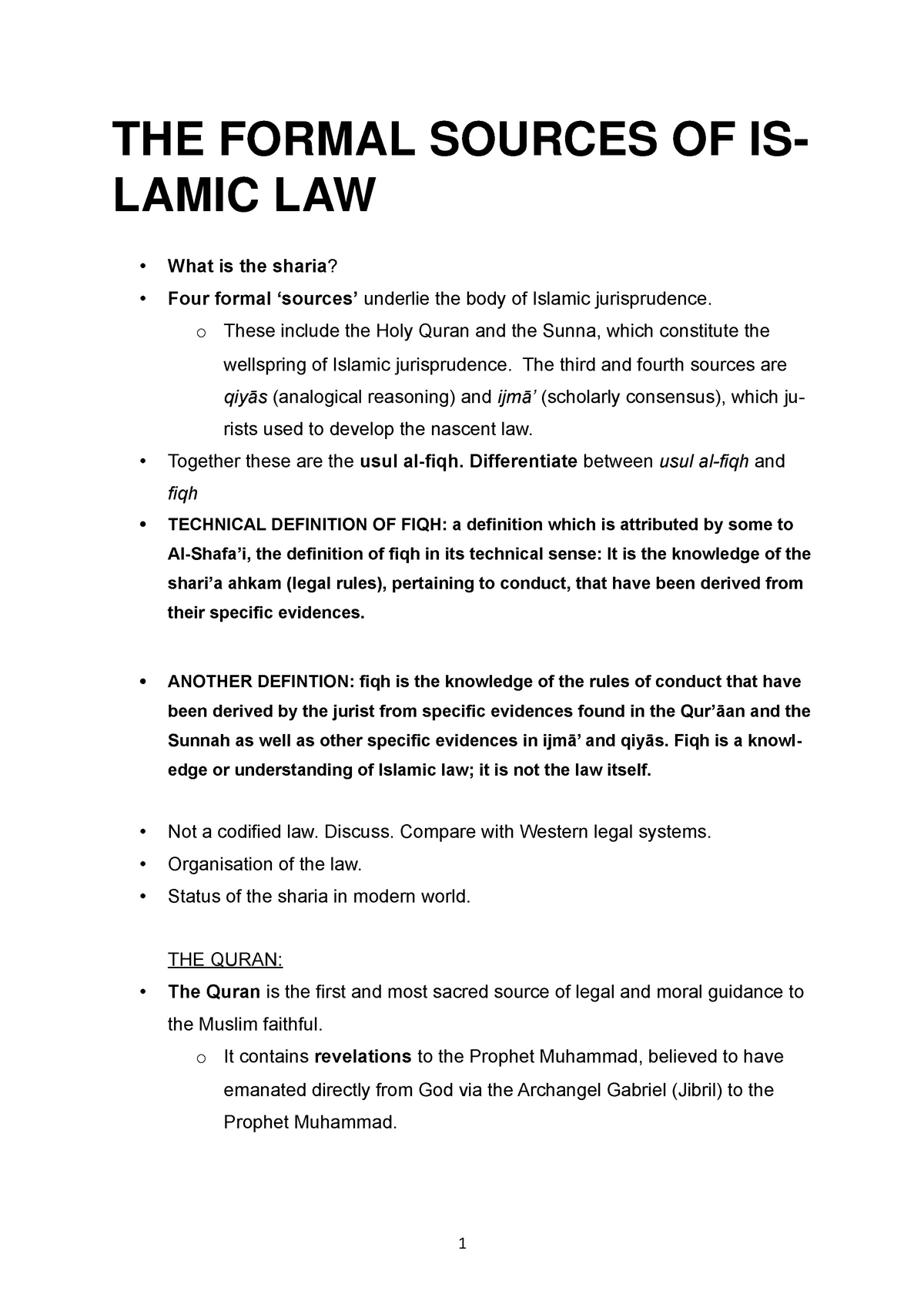 formal-sources-of-islamic-law-the-formal-sources-of-is-lami-c-law