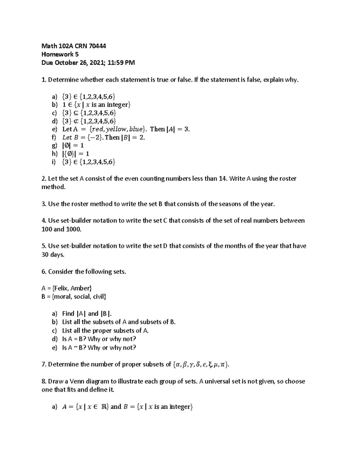 11/07/22 Math 102A CRN 70444 HW5 - Math 102A CRN 70444 Homework 5 Due ...